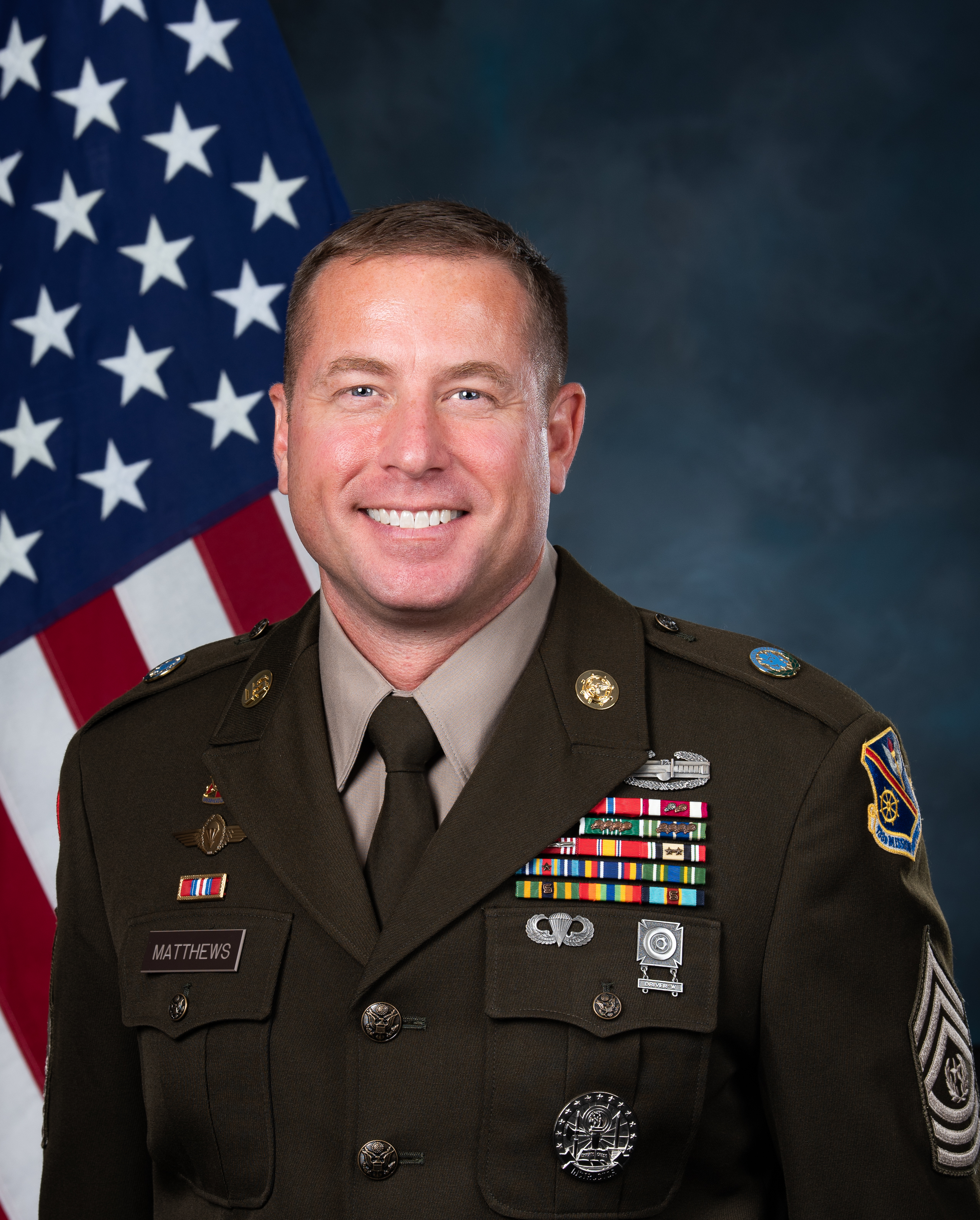 Photo of Command Sergeant Major Jared M. Matthews, 733d Mission Support Group Command Sergeant Major